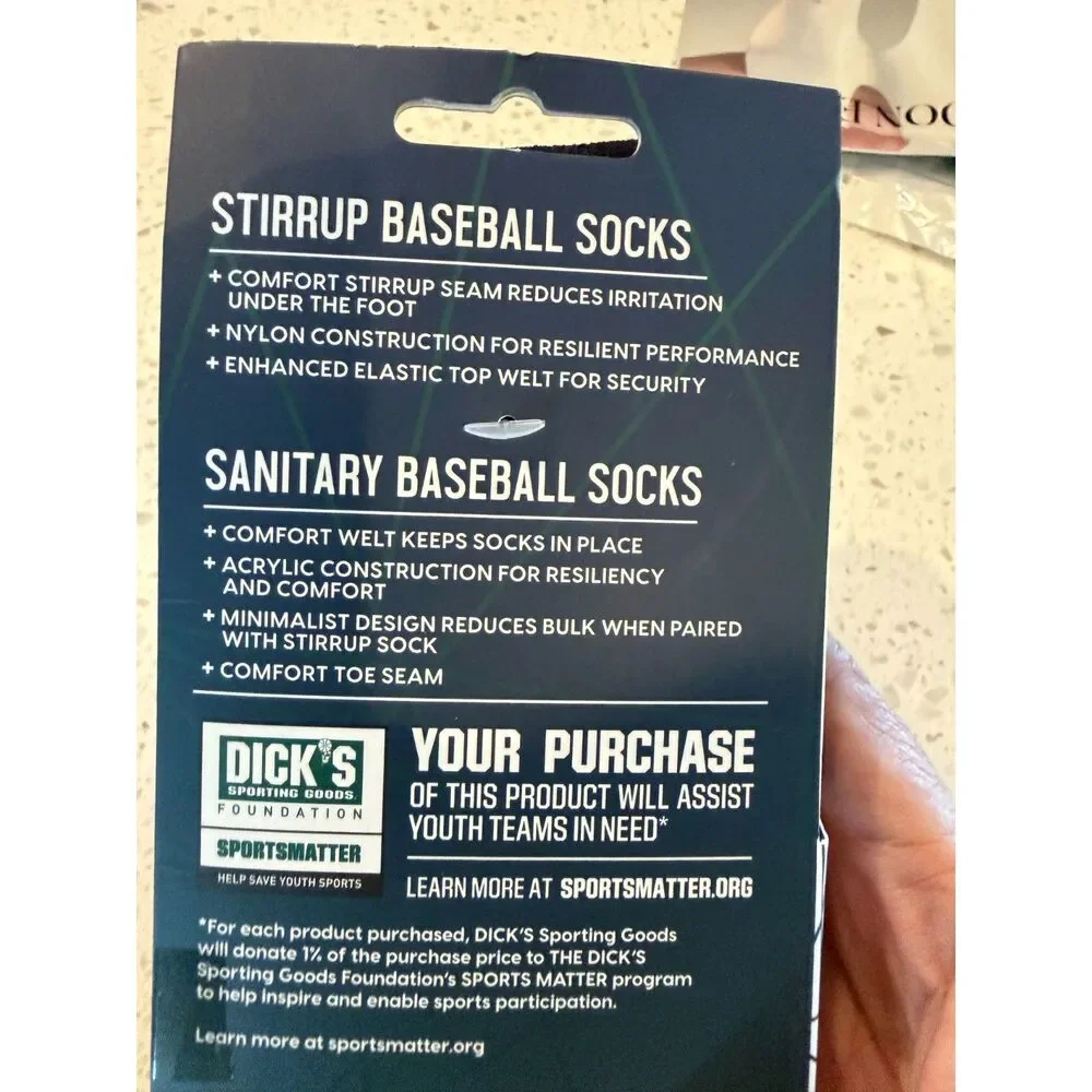 Dick’s Sporting Goods Youth Baseball Stirrup & Sanitary Socks Combo XS 9K-1Y New